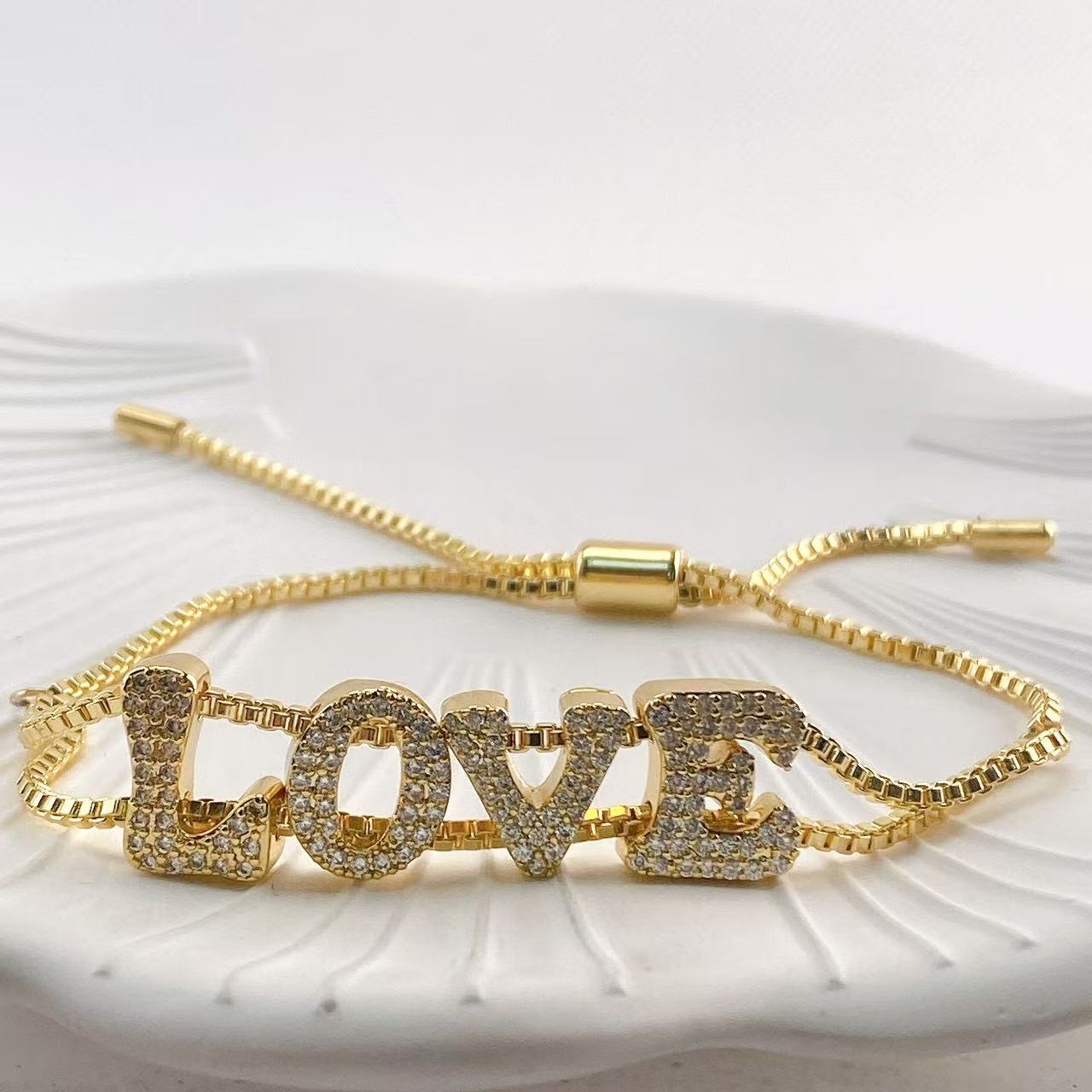 Women Accessories Name In English - Modna złota bransoletka DIY z imieniem,