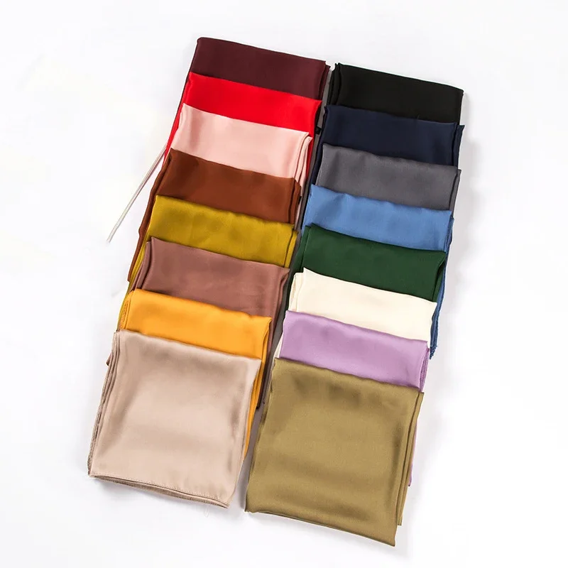 Women Accessories Wholesale China - Satynowy szalik damski 70cm jednolity kolor