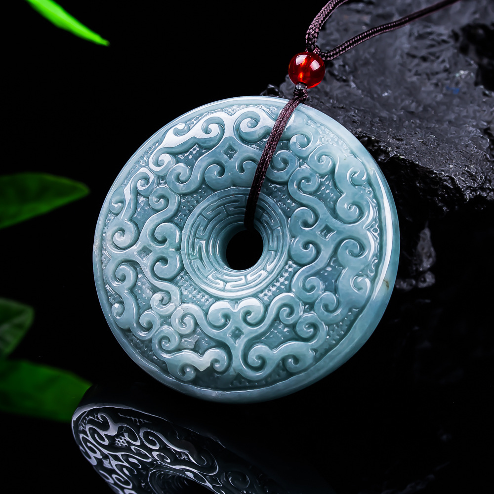 Woman Accessory - Naturalny birmański jadeitowy wisiorek w kształcie
