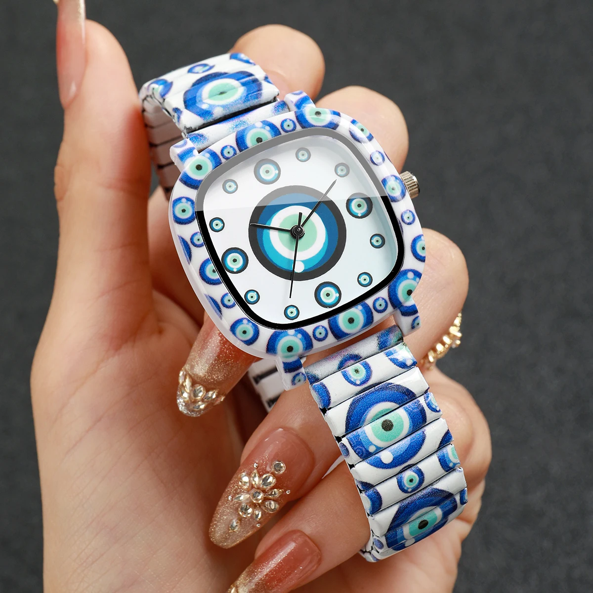 Evil Eye Bracelet - Modne damskie zegarki z niebieskim okiem