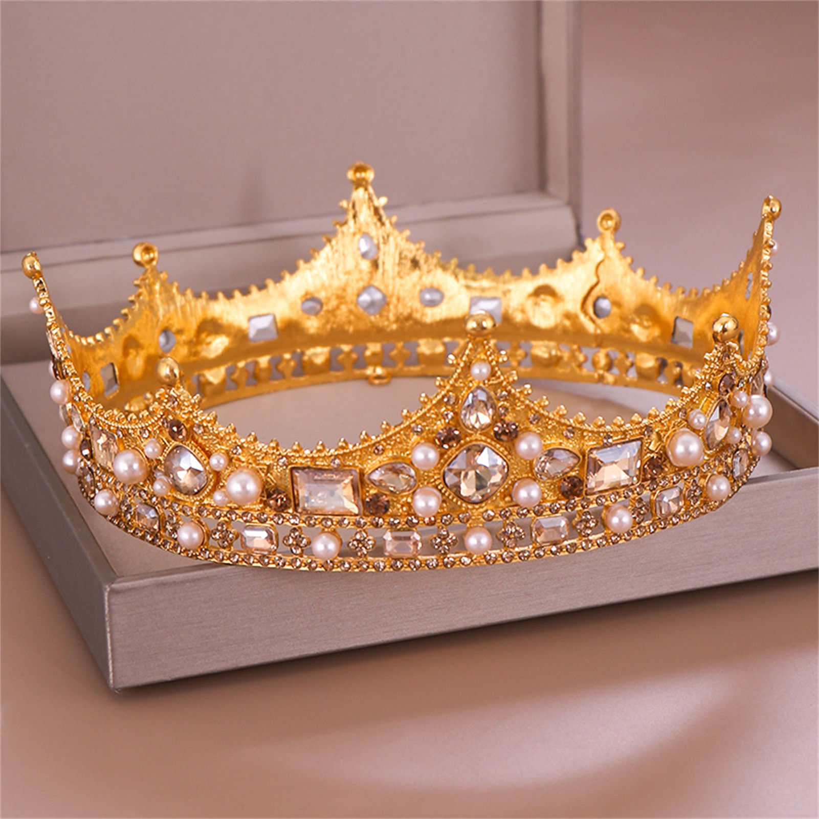 Women'S Hair Accessories Wedding - Aluminiowa Korona Tiara Retro Ślubna Cyrkonia