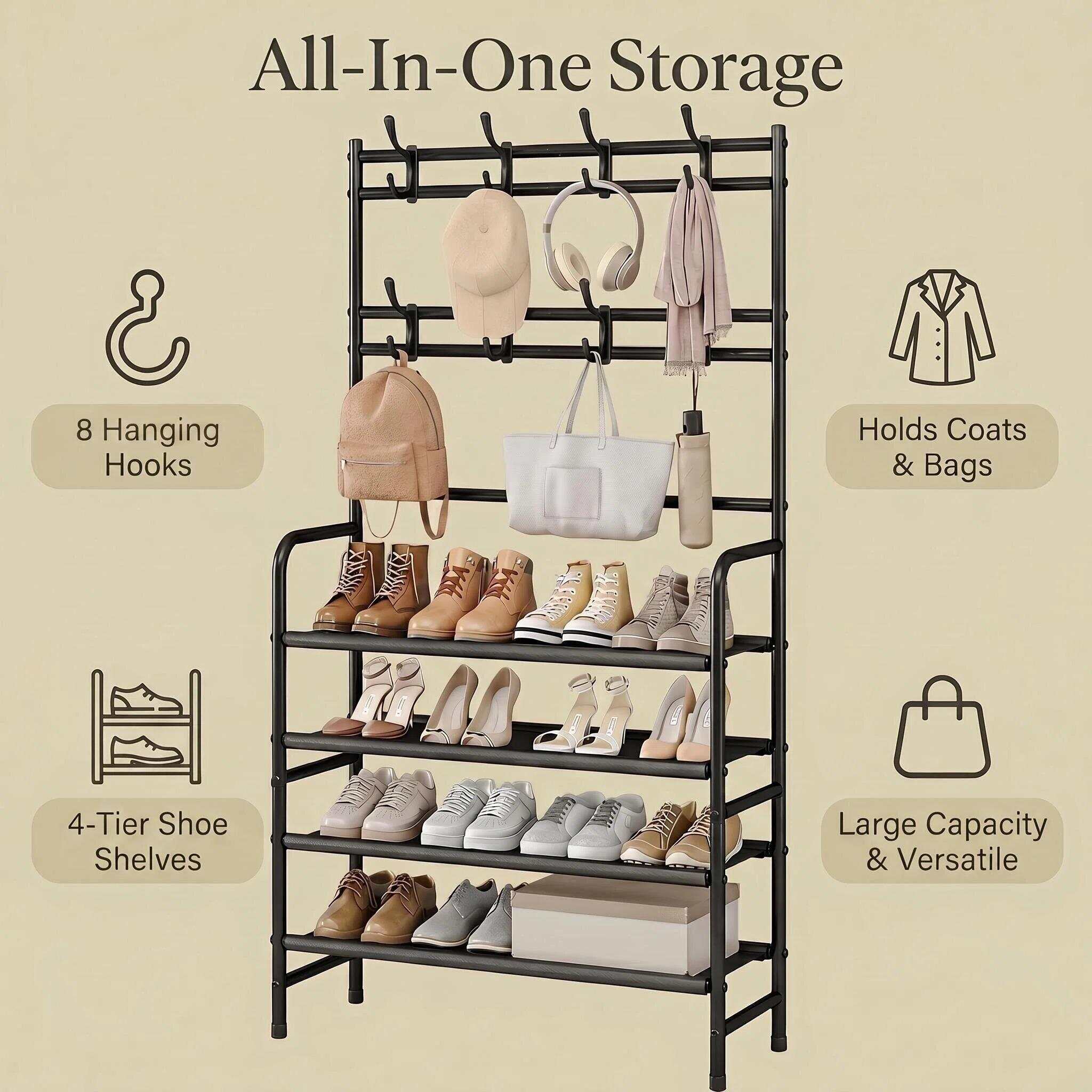 SUOERNUO Metalowy 4-poziomowy  – Women'S Accessories Rack Room Shoes recenzja i cena
