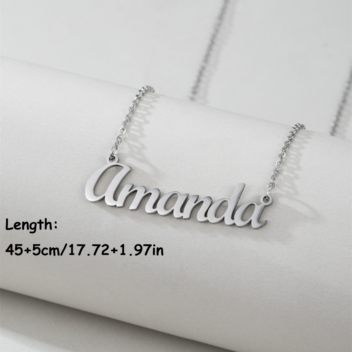Stalowy naszyjnik z angielskim – Women Accessories Name In English recenzja i cena