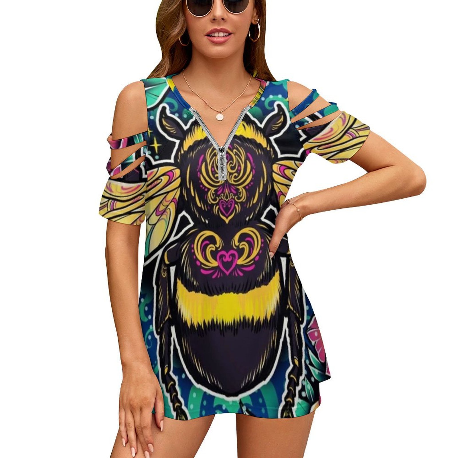 Nowa moda Zip Off Shoulder Top – Women Accessories Vector recenzja i cena