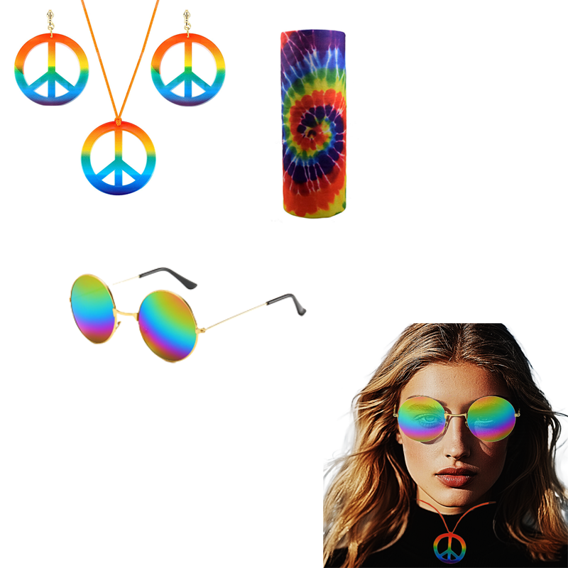 Zestaw kostiumu hippie PESENAR – Women'S Accessories In The 60S recenzja i cena