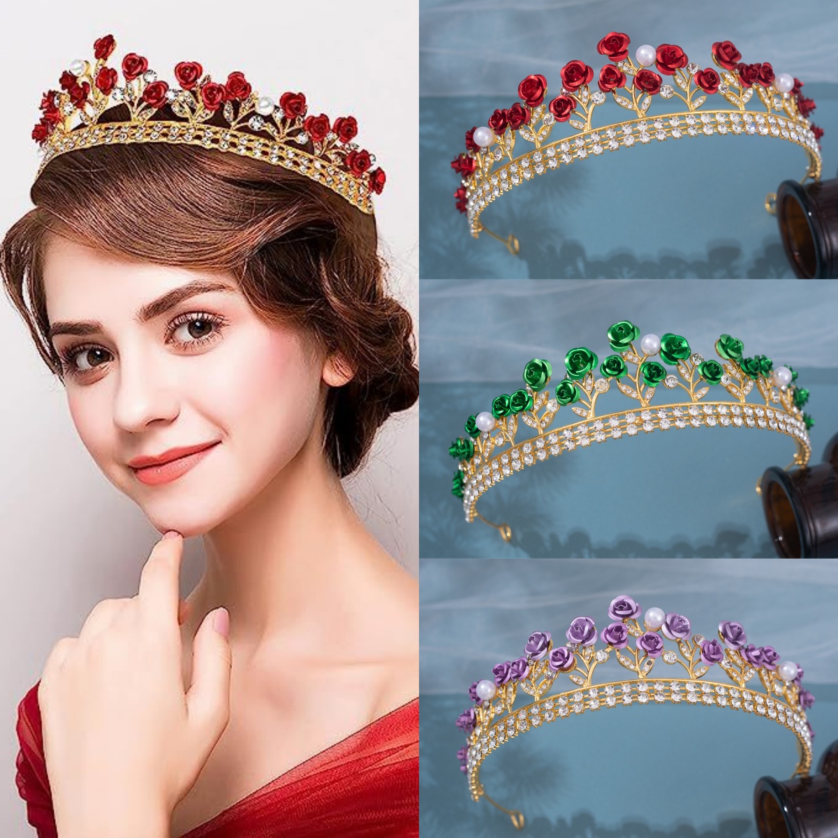 Barokowa ceramiczna korona ślu – Women'S Hair Accessories Wedding recenzja i cena