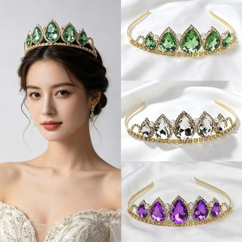 Zielona Korona z Kryształkami  – Women'S Hair Accessories Wedding recenzja i cena