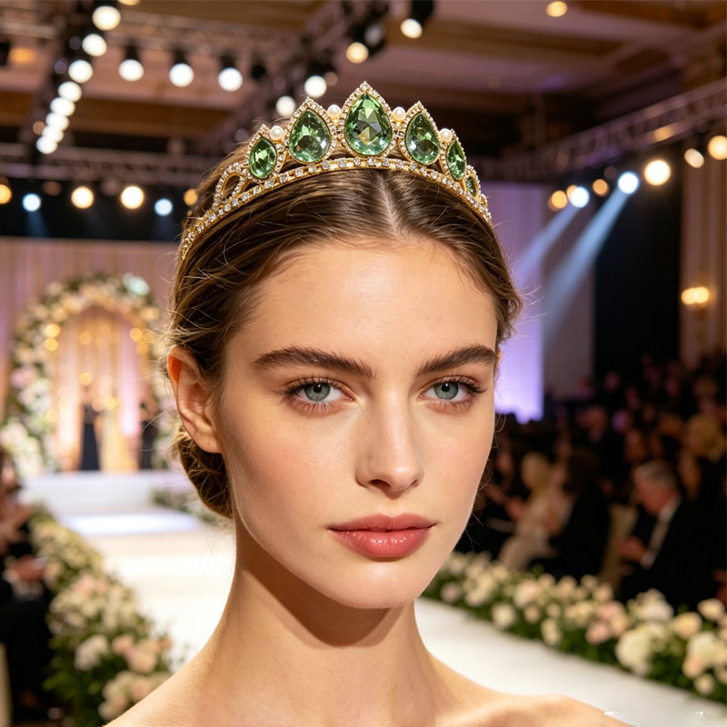 Zielona Korona z Kryształkami  – Women'S Hair Accessories Wedding recenzja i cena